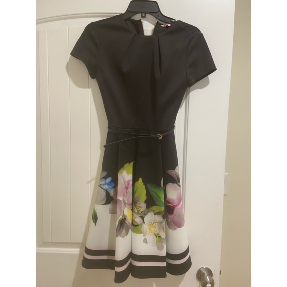 Ted Baker floral skater dress with belt